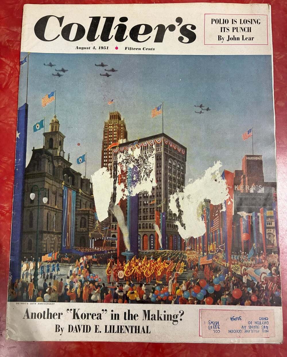 Collier's August 4 1951 Magazine Cover Art by Thomas Fransioli